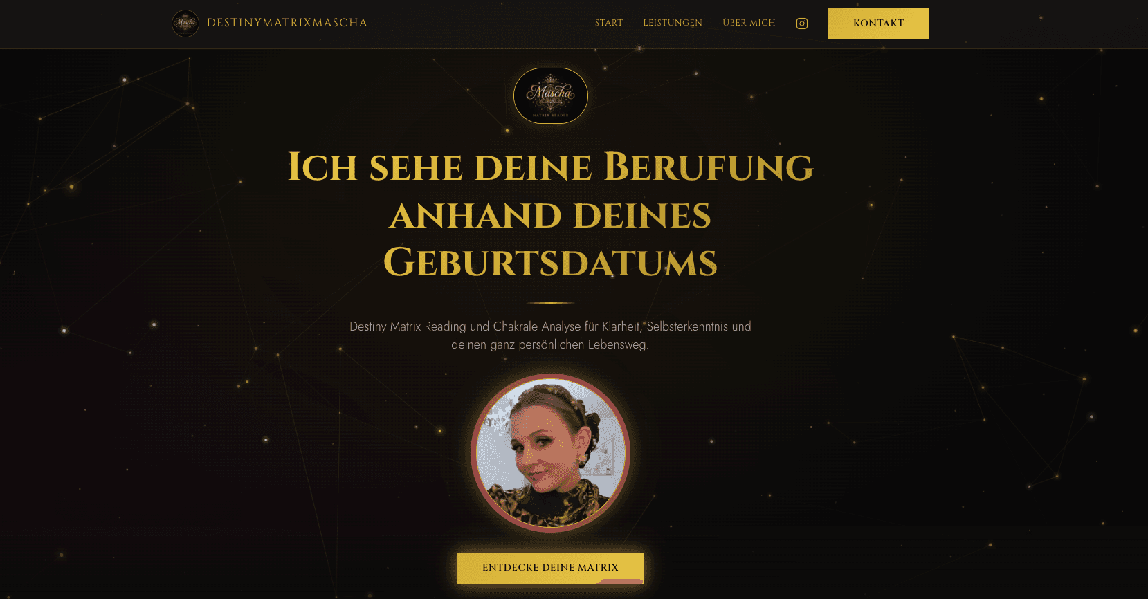 Screenshot einer individuell gebauten Website