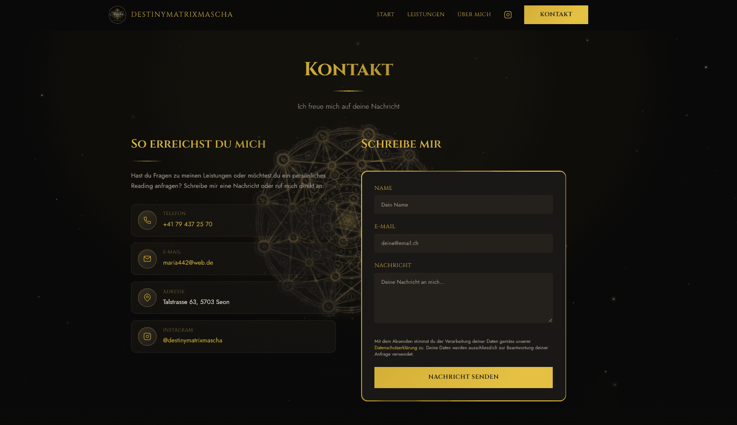 destinymatrixmascha.vercel.app, Multi-Channel-Kontakt mit DSGVO ohne Hürde